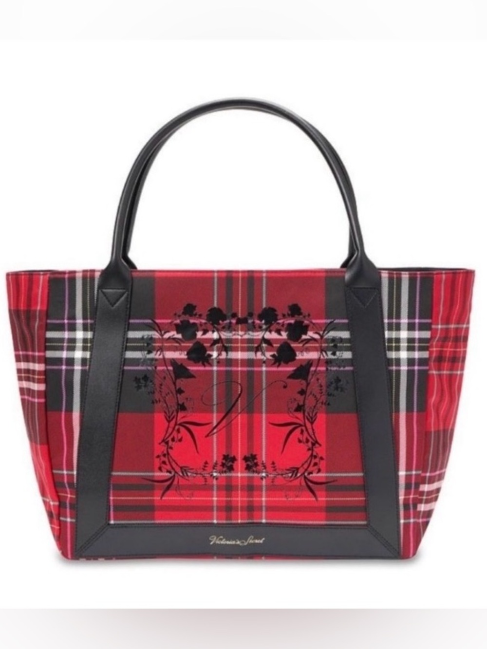 Victoria Secret Plaid Red / Black Tote Bag